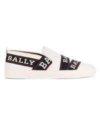 weiße und schwarze Slip-On Sneakers von Bally