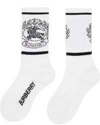weiße und schwarze Socken von Burberry