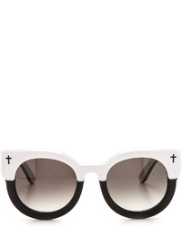 weiße und schwarze Sonnenbrille von Cat Eye