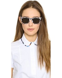 weiße und schwarze Sonnenbrille von Saint Laurent