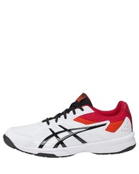 weiße und schwarze Sportschuhe von Asics