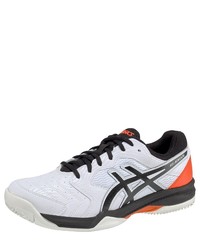 weiße und schwarze Sportschuhe von Asics