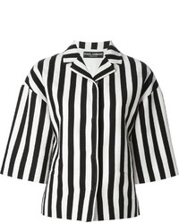 weiße und schwarze vertikal gestreifte Jacke von Dolce & Gabbana