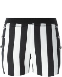 weiße und schwarze vertikal gestreifte Shorts von Thierry Mugler
