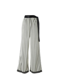 weiße und schwarze vertikal gestreifte weite Hose von Jean Paul Gaultier Vintage
