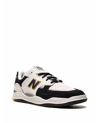 weiße und schwarze Wildleder niedrige Sneakers von New Balance