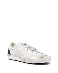 weiße und schwarze Wildleder niedrige Sneakers von Golden Goose