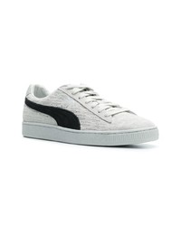 weiße und schwarze Wildleder niedrige Sneakers von Puma