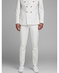 weiße vertikal gestreifte Anzughose von Jack & Jones