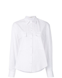 weiße vertikal gestreifte Bluse mit Knöpfen von Cédric Charlier