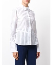 weiße vertikal gestreifte Bluse mit Knöpfen von Sonia Rykiel