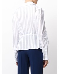 weiße vertikal gestreifte Bluse mit Knöpfen von Sonia Rykiel