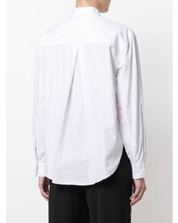weiße vertikal gestreifte Bluse mit Knöpfen von Cédric Charlier