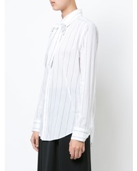 weiße vertikal gestreifte Bluse mit Knöpfen von Y's