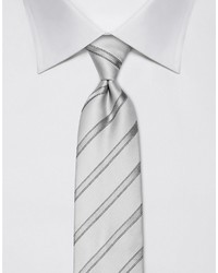 weiße vertikal gestreifte Krawatte von Vincenzo Boretti