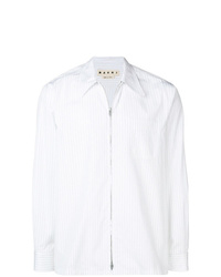 weiße vertikal gestreifte Shirtjacke von Marni
