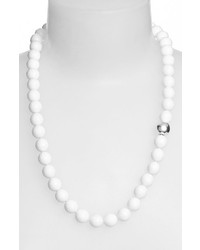 weiße verziert mit Perlen Halskette