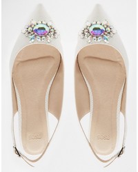 weiße verzierte Ballerinas von Asos