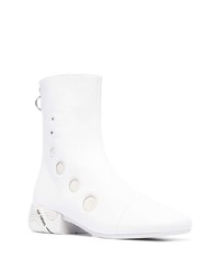 weiße verzierte Chelsea Boots aus Leder von Raf Simons