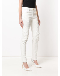 weiße verzierte enge Jeans von PIERRE BALMAIN