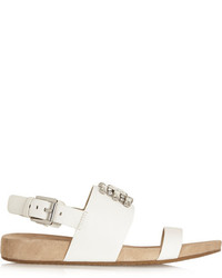weiße verzierte flache Sandalen aus Leder von MICHAEL Michael Kors