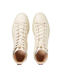 weiße verzierte hohe Sneakers aus Leder von Gucci