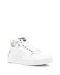 weiße verzierte hohe Sneakers aus Leder von VERSACE JEANS COUTURE