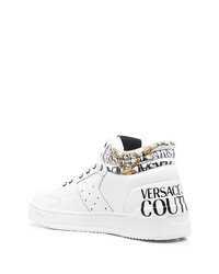 weiße verzierte hohe Sneakers aus Leder von VERSACE JEANS COUTURE