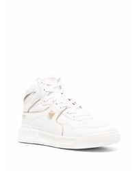 weiße verzierte hohe Sneakers aus Leder von Valentino Garavani