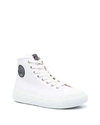 weiße verzierte hohe Sneakers aus Segeltuch von Versace