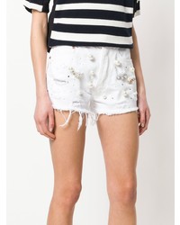 weiße verzierte Jeansshorts von Forte Dei Marmi Couture