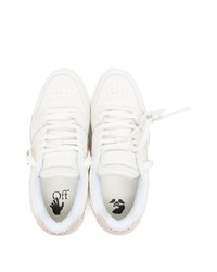 weiße verzierte Leder niedrige Sneakers von Off-White