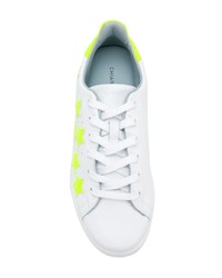 weiße verzierte Leder niedrige Sneakers von Chiara Ferragni