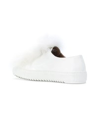 weiße verzierte Leder niedrige Sneakers von Mr & Mrs Italy