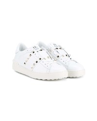 weiße verzierte Leder niedrige Sneakers von Valentino