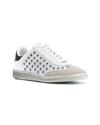 weiße verzierte Leder niedrige Sneakers von Isabel Marant