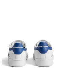 weiße verzierte Leder niedrige Sneakers von DSQUARED2