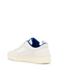 weiße verzierte Leder niedrige Sneakers von Bally