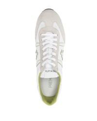 weiße verzierte Leder niedrige Sneakers von Premiata