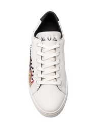weiße verzierte Leder niedrige Sneakers von MOA - Master of Arts