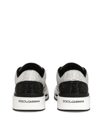 weiße verzierte Leder niedrige Sneakers von Dolce & Gabbana