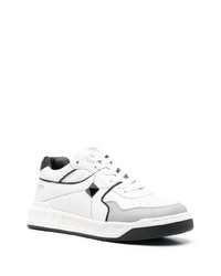 weiße verzierte Leder niedrige Sneakers von Valentino Garavani