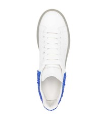 weiße verzierte Leder niedrige Sneakers von Alexander McQueen