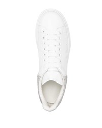 weiße verzierte Leder niedrige Sneakers von Alexander McQueen