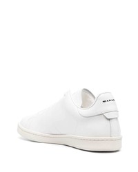 weiße verzierte Leder niedrige Sneakers von MARANT
