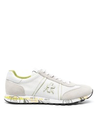 weiße verzierte Leder niedrige Sneakers von Premiata