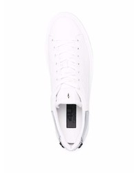 weiße verzierte Leder niedrige Sneakers von Cesare Paciotti