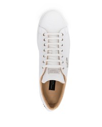 weiße verzierte Leder niedrige Sneakers von Philipp Plein