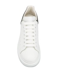 weiße verzierte Leder niedrige Sneakers von Alexander McQueen