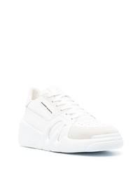 weiße verzierte Leder niedrige Sneakers von Giuseppe Zanotti